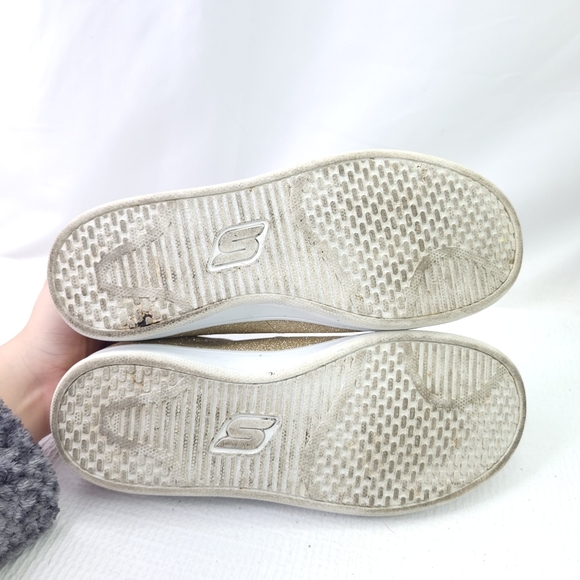 Skechers Omne Street Sneakers Gold Glittery Lace Up Shoes Womens Size 6 - Picture 7 of 7